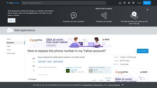 How to replace the phone number in my Yahoo account? - Web ...