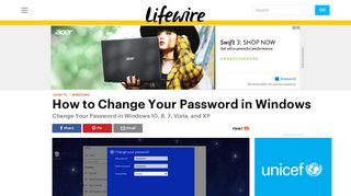 How to Change Your Password in Windows 10, 8, & 7 - Lifewire