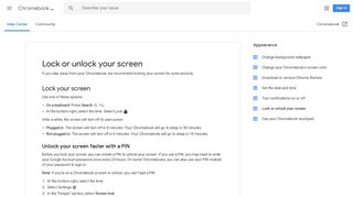 Lock or unlock your screen - Chromebook Help - Google Support