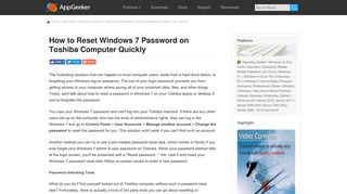 How to Reset Windows 7 Password on Toshiba [Quick, Safe]