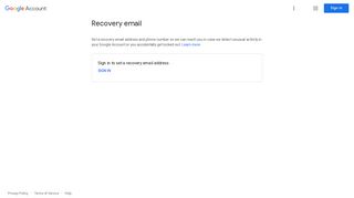 Recovery email - Google Account