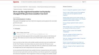 How can the registered number on Paytm be changed if the previous ...