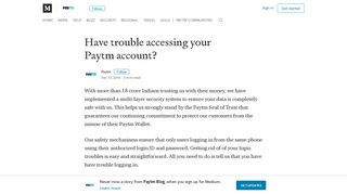 Have trouble accessing your Paytm account? – Paytm Blog