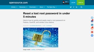 Reset a lost root password in under 5 minutes | Opensource.com