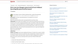 How to change a password of root without knowing the password in ...