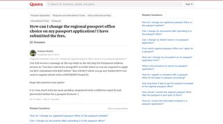How to change the regional passport office choice on my passport ...