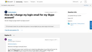 How do I change my login email for my Skype account? - Microsoft ...