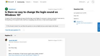 Is there no way to change the login sound on Windows 10 ...
