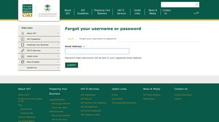 Forgot your username or password | GAZT - Value Added Tax