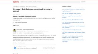 How to find that someone's Gmail account is active - Quora