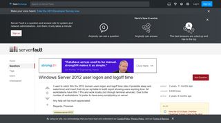 Windows Server 2012 user logon and logoff time - Server Fault