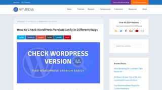 How to Check WordPress Version Easily in Different Ways - WPArena