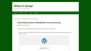 Check What Version of WordPress You Are Running - White Fir Design