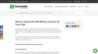 How to Check the WordPress Version of Your Site - GreenGeeks
