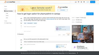 how to get login option for phpmyadmin in xampp - Stack Overflow