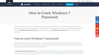 How to Crack Windows 7 Password - Recoverit Data Recovery