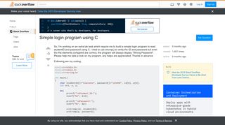 Simple login program using C - Stack Overflow