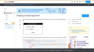 Creating a simple login form - Stack Overflow