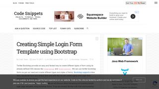 Creating Simple Login Form Template using Bootstrap - Code Snippets