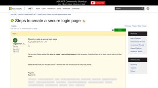 Steps to create a secure login page | The ASP.NET Forums