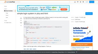 simple login system in php and html - Stack Overflow