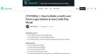 [TUTORIAL ]- How to Make a multi-user Form-Login (Admin & User ...