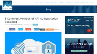 3 Common Methods of API Authentication Explained | Nordic APIs |