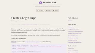 Create a Login Page | Serverless Stack