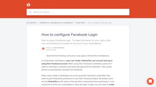 How to configure Facebook Login | Sharetribe's Help center (Go and ...
