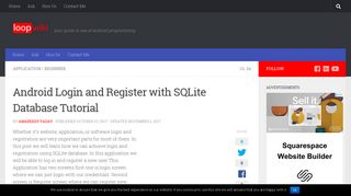 Android Login and Register with SQLite Database Tutorial | LoopWiki