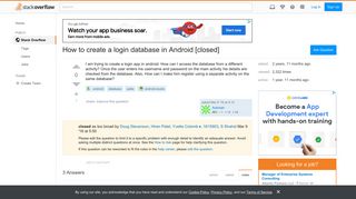 How to create a login database in Android - Stack Overflow