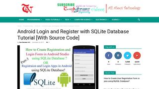 Android Login and Register with SQLite Database Tutorial [With ...