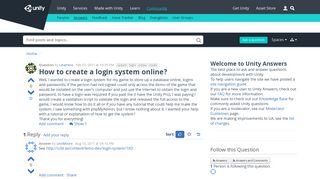 How to create a login system online? - Unity Answers