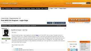 First WPF/C# Program - Login Page - C# | Dream.In.Code