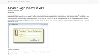 Paul Sheriff's Blog for the Real World - Create a Login Window in WPF