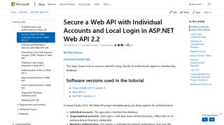 Secure a Web API with Individual Accounts and Local Login in ASP ...