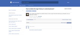 How to delete the login history in android phones? | Facebook Help ...
