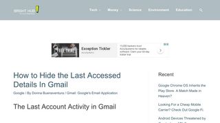 How to Hide the Last Accessed Details In Gmail - Bright Hub
