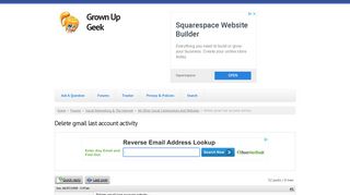 Delete gmail last account activity | Grown Up Geek
