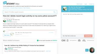 How do I delete recent login activity on my son's yahoo account?? if he ...