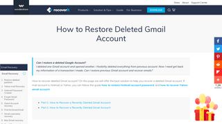 How to Restore Deleted Gmail Account - Recoverit - Wondershare