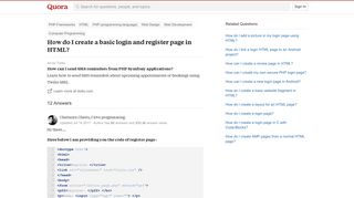 How to create a basic login and register page in HTML - Quora