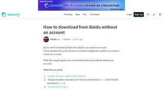 How to download from Baidu without an account — Steemit