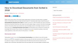 How to Download Documents from Scribd in 2018 - SwitchGeek