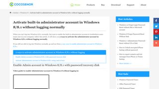 Activate built-in administrator account in Windows 8/8.1 without ...