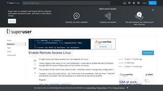 ssh - Enable Remote Access Linux - Super User