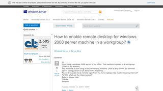 How to enable remote desktop for windows 2008 server machine in a ...
