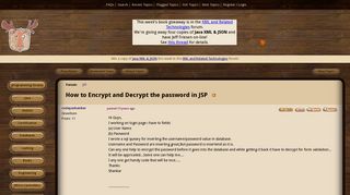 How to Encrypt and Decrypt the password in JSP (JSP forum at ...