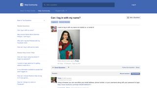 Can i log in with my name? | Facebook Help Community | Facebook