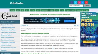 How to Hack Facebook Account/Password with Code - Codescracker